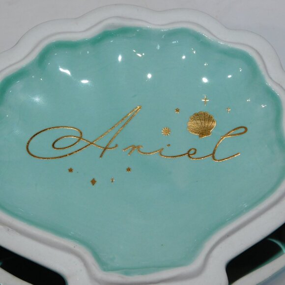 Disney Little Mermaid Ariel Blue Ceramic Shell Trinket Box Charmed Aroma Empty - Picture 9 of 11